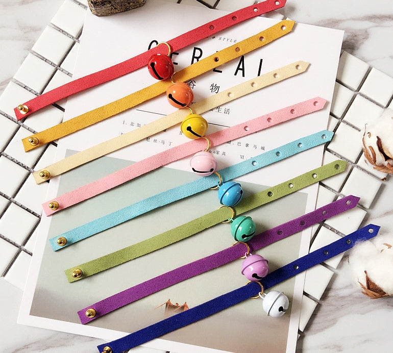 Rainbow Cat Collar Collection - Soft Cloth Collars with Matching Bells in 8 Vibrant Colors