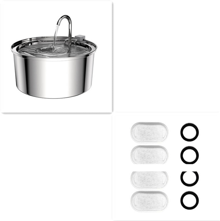 Premium 3.2L Stainless Steel Cat Water Fountain - Automatic Pet Drinking Fountain with Filtration System