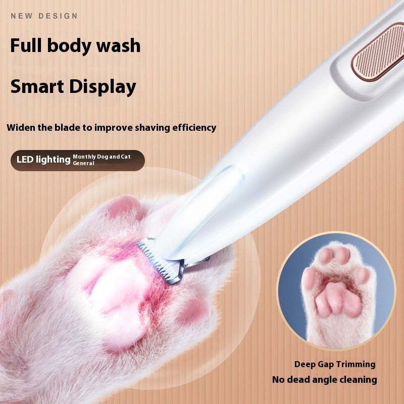Professional Cat Paw & Precision Trimmer with LED Light - Cordless Pet Grooming Tool