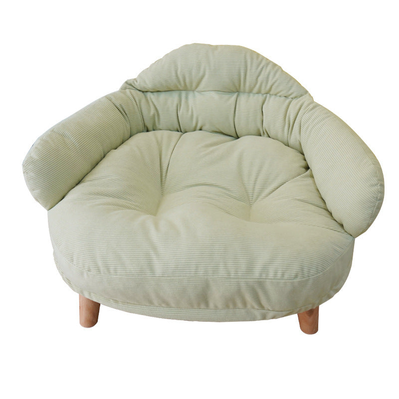 Elevated Cat Sofa Bed - Premium Wooden Pet Lounger with Plush Cushion