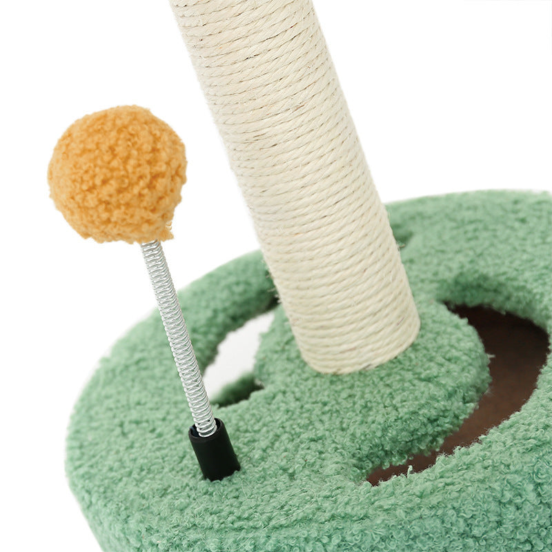 Interactive Cat Scratching Post - Flower Design with Multiple Play Features