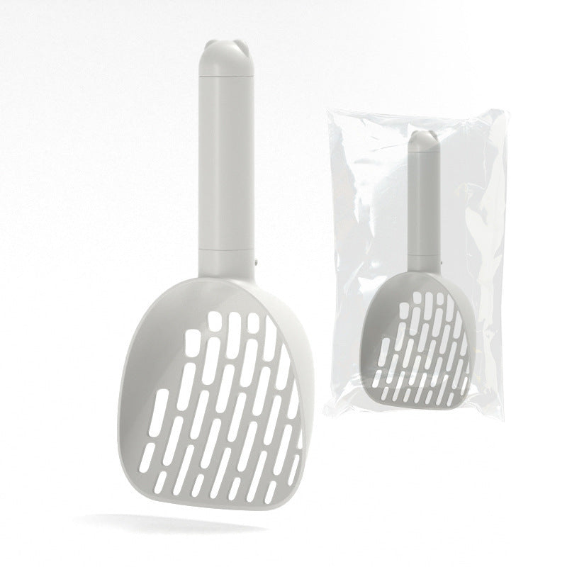 Smart Cat Litter Scoop with Hidden Bag Storage & Multi-Position Base - Wall Mount or Standing