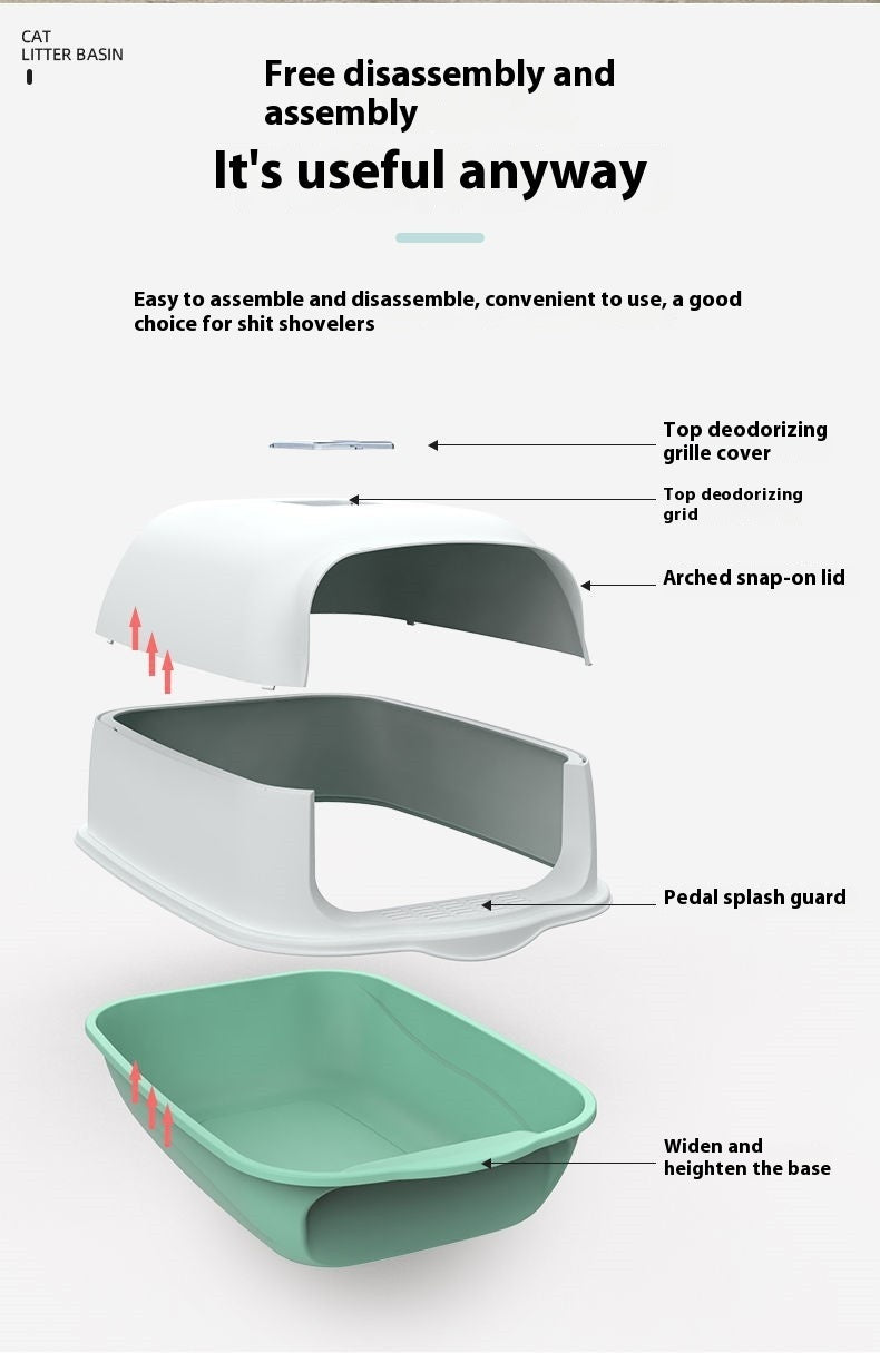 Premium Enclosed Cat Litter Box with Odour Control & Easy-Clean Design