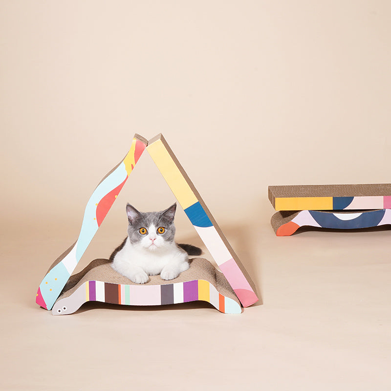 Premium Corrugated Cat Scratching Boards - Colorful Designer Collection