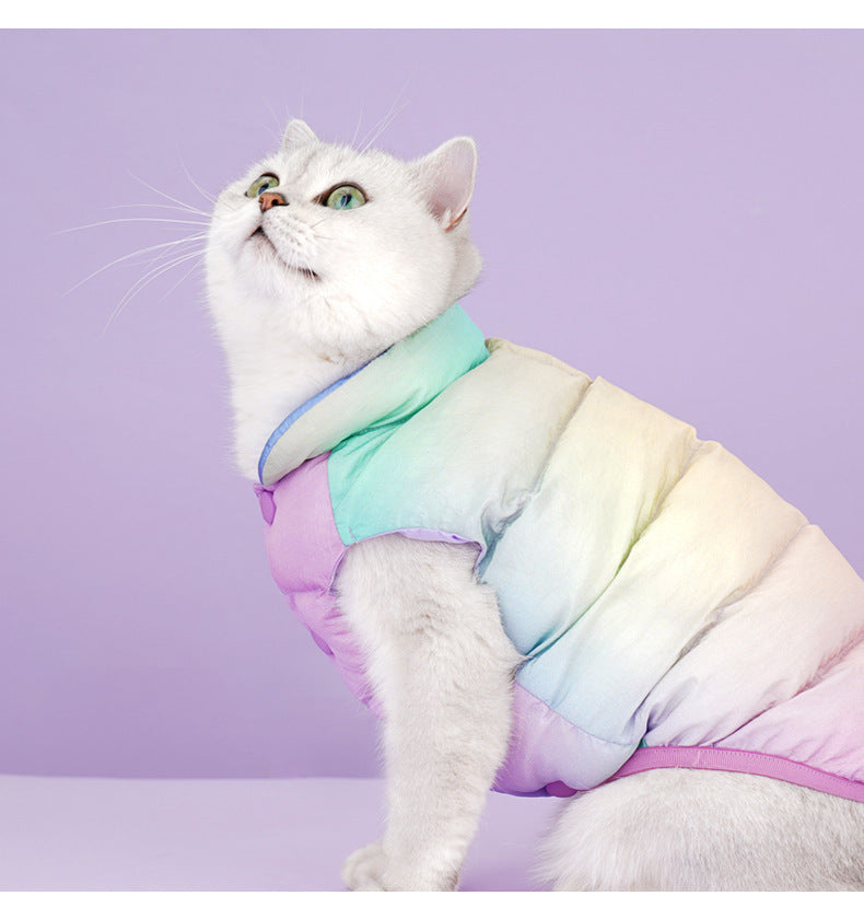 Vibrant Cat Winter Vest - Stylish Casual Wear for Active Felines