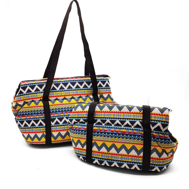 Premium Canvas Cat Carrier Messenger Bag - Breathable Travel Bags