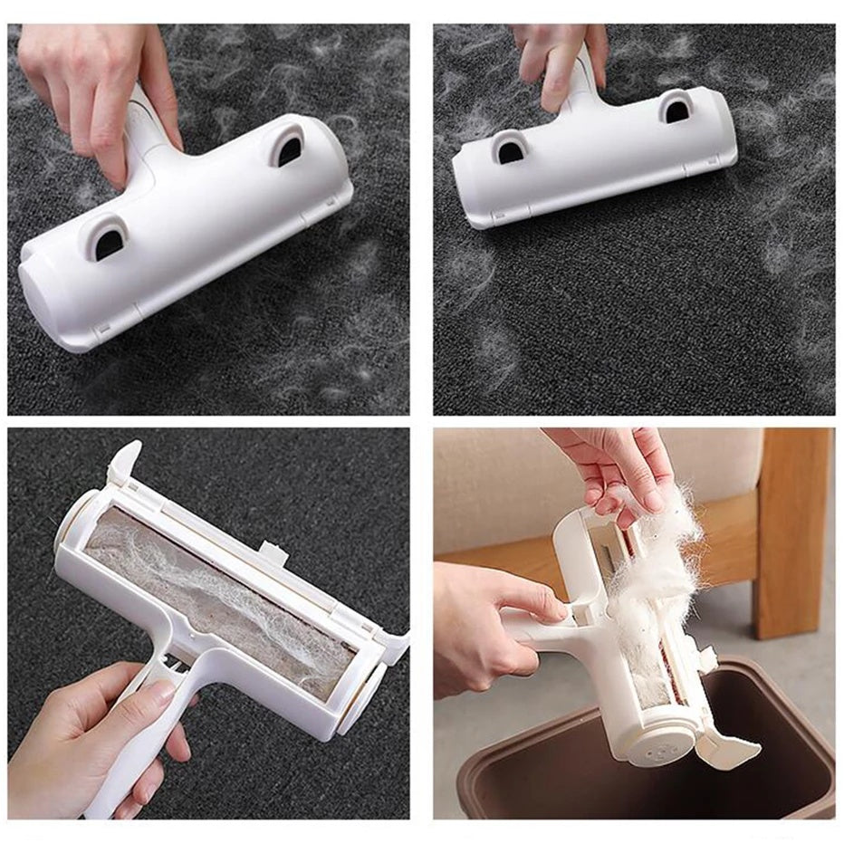 Reusable Pet Hair Remover Roller - Manual Lint & Fur Removal Tool for Furniture & Clothing