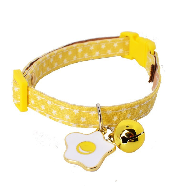 Kawaii Cat Collar with Bell & Charm - Adjustable Polka Dot Safety Collar for Cats