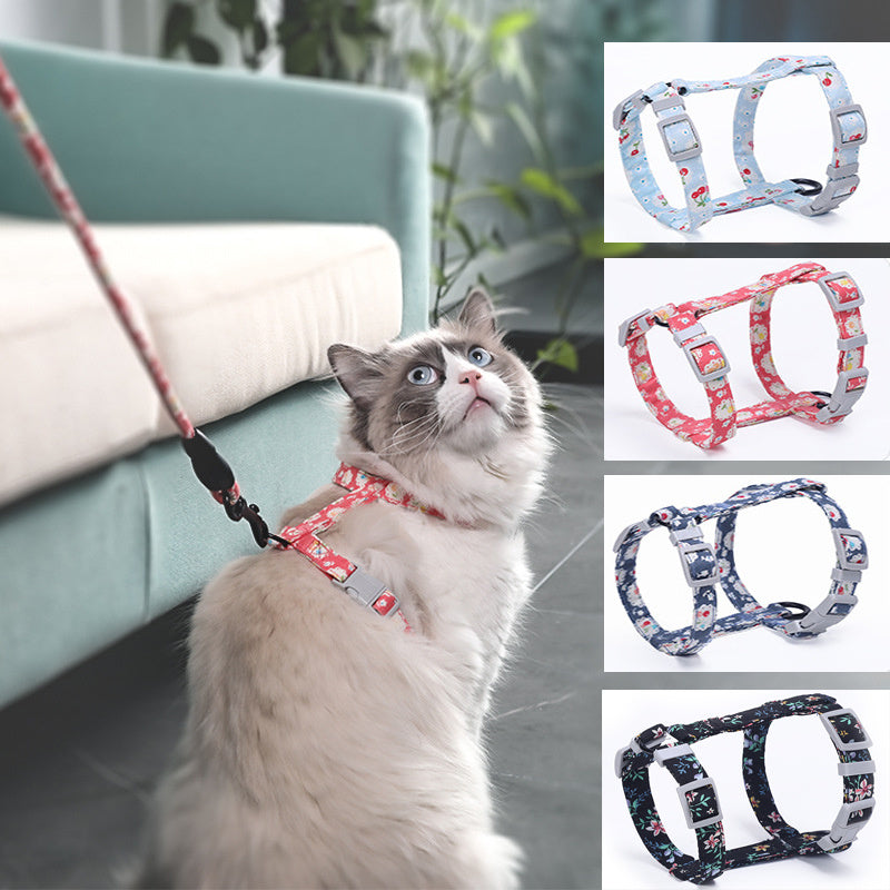 I-Shape Cat Chest Harness - Lightweight Cotton Comfort Harness for All Cats