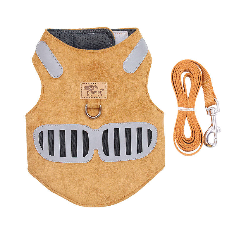 Soft Suede-Feel Cat Harness with Reflective Safety Design - Breathable Mesh Construction