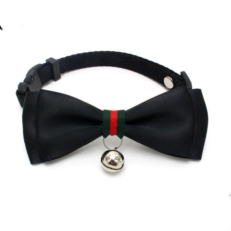 Premium British-Style Cat Bow Tie Collar with Safety Bell - Adjustable Nylon Design