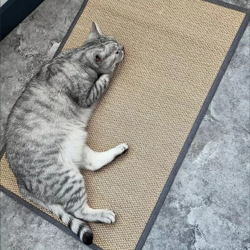 Natural Bamboo Cat Scratch Mat - Furniture Protector & Scratching Surface | 2 Sizes Available