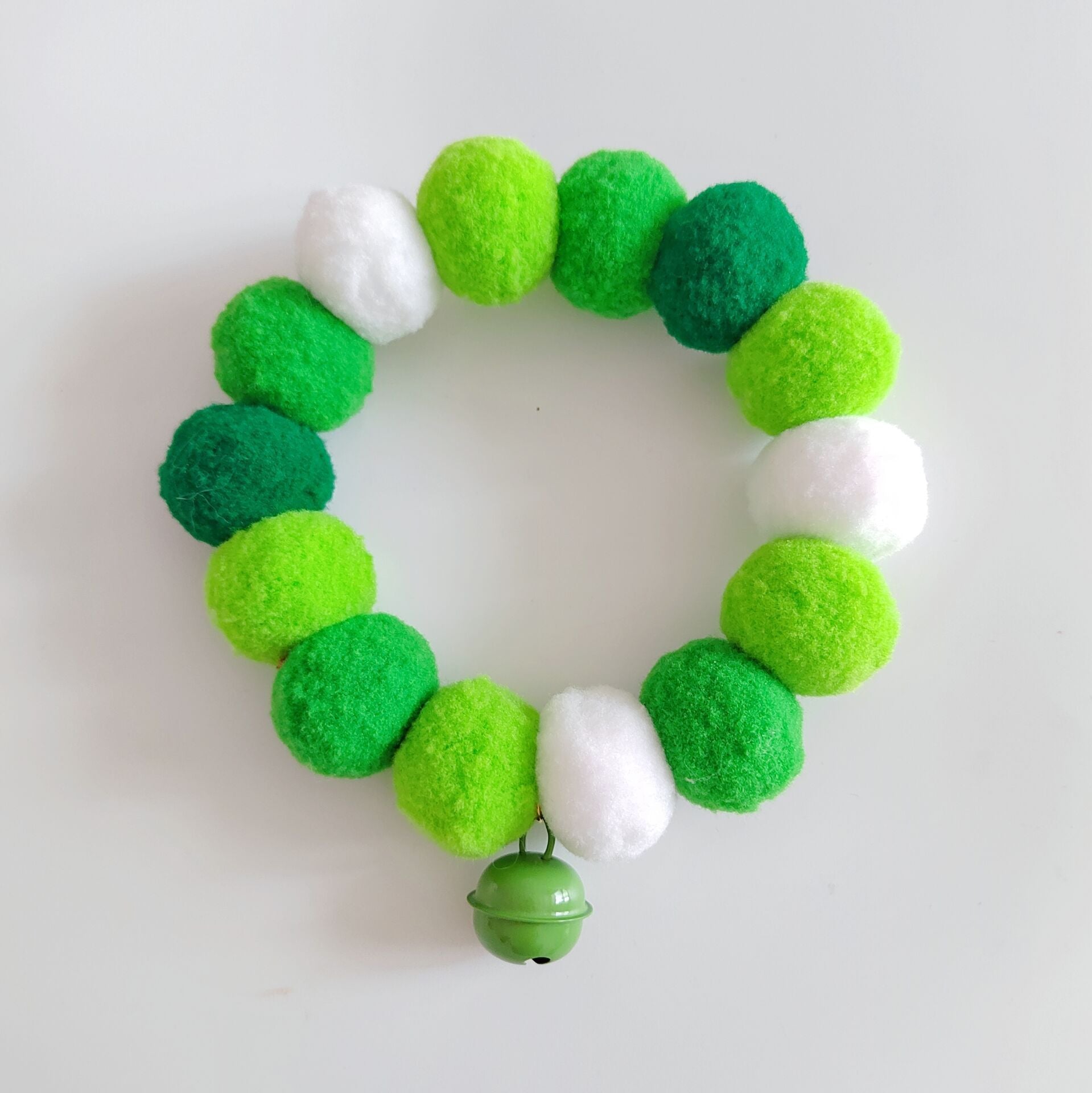Adorable Pom Pom Cat Collar with Bell - Fluffy Gradient Color Party Collar