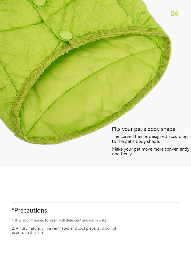 Premium Anti-Static Cat Winter Vest - Fluorescent Green with Advanced Lint-Resistant Technology