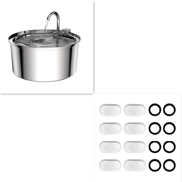 Premium 3.2L Stainless Steel Cat Water Fountain - Automatic Pet Drinking Fountain with Filtration System