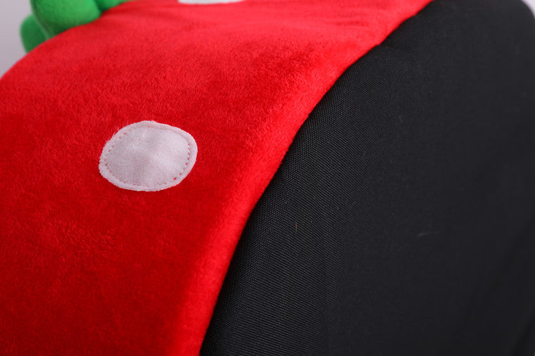 Adorable Strawberry Cat Bed - Plush Round Nest with Removable Cushion for Ultimate Cat Comfort