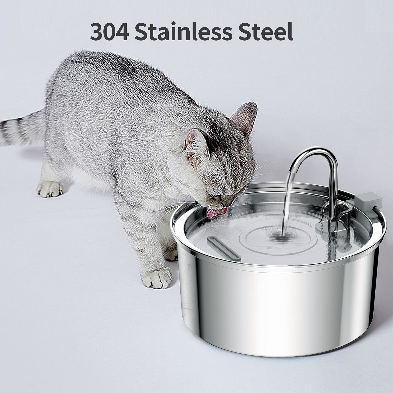Premium 3.2L Stainless Steel Cat Water Fountain - Automatic Pet Drinking Fountain with Filtration System