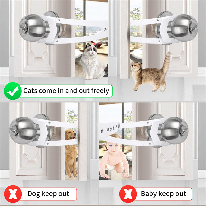Adjustable Pet Safety Door Latch - Universal Child & Pet Proof Lock for Door Handles