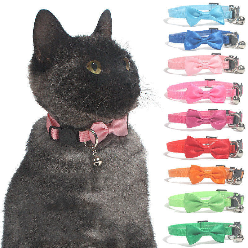Rainbow Bow Tie Cat Collar Collection with Safety Bell - 9 Vibrant Colors Available