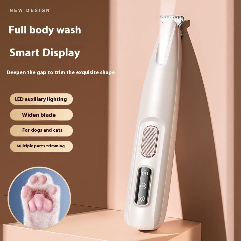 Professional Cat Paw & Precision Trimmer with LED Light - Cordless Pet Grooming Tool