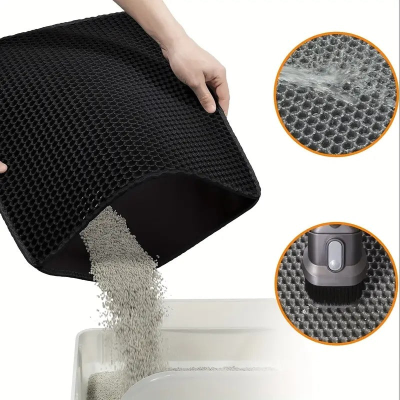 Premium Double-Layer Cat Litter Trapping Mat - Ultra-Thick EVA Waterproof Pad