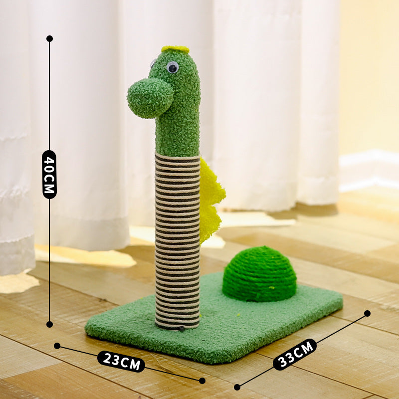 Premium Little Dinosaur Cat Climbing Frame - Multi-Material Scratching Tower with Knot Toys