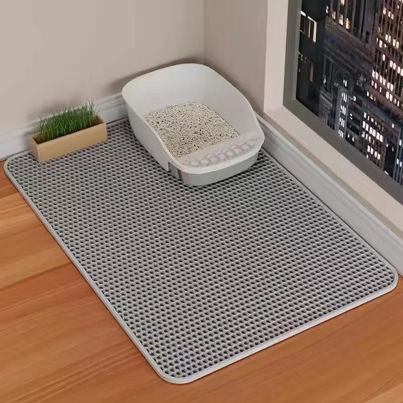 Premium Double-Layer Cat Litter Trapping Mat - Ultra-Thick EVA Waterproof Pad