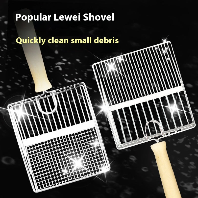 Premium Metal Cat Litter Scoop with Wooden Handle