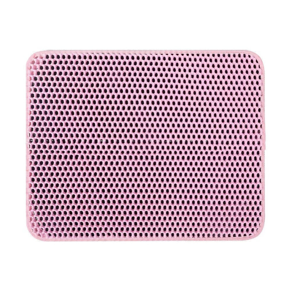 Double Layer Cat Litter Mat - Waterproof Honeycomb Design with Scatter Control and Easy Clean