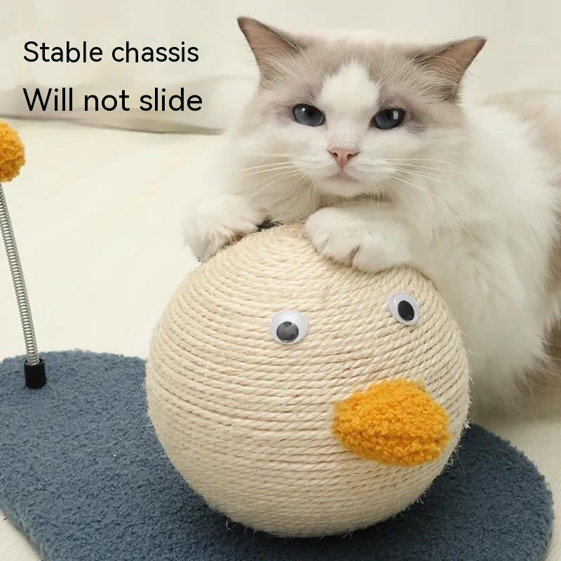 Duck Scratching Post with Interactive Spring Ball - Cute Bird Design Scratcher