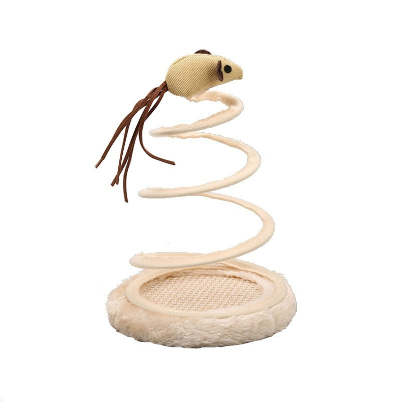 Interactive Spring Coil Cat Toy - Bouncing Plush Characters with Dynamic Motion