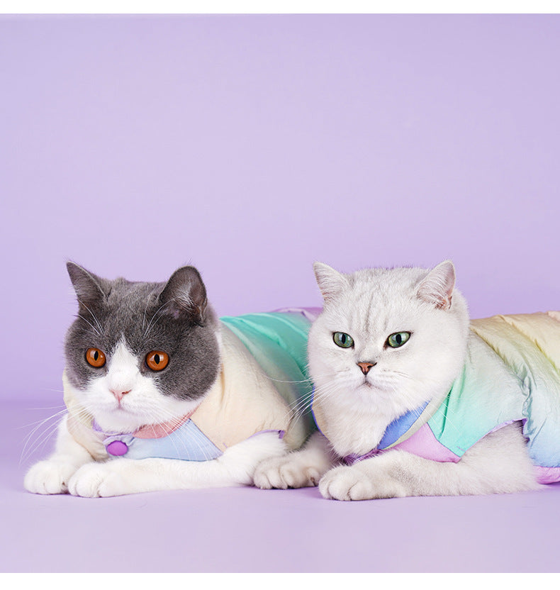 Vibrant Cat Winter Vest - Stylish Casual Wear for Active Felines
