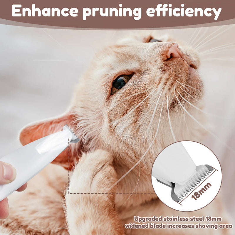 Professional Cat Paw & Precision Trimmer with LED Light - Cordless Pet Grooming Tool