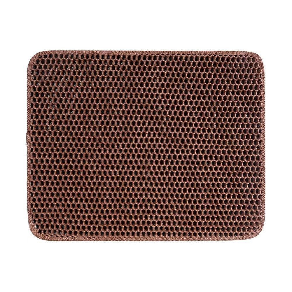 Double Layer Cat Litter Mat - Waterproof Honeycomb Design with Scatter Control and Easy Clean