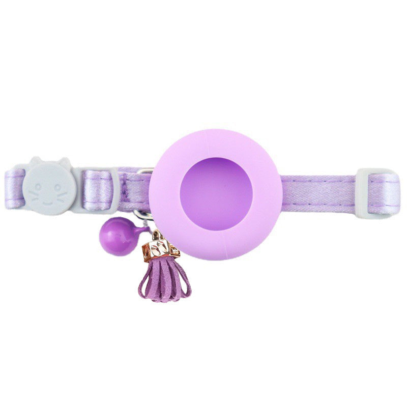 Smart GPS-Compatible Cat Collar - Monochrome Pattern with Bell & Tassel Charm
