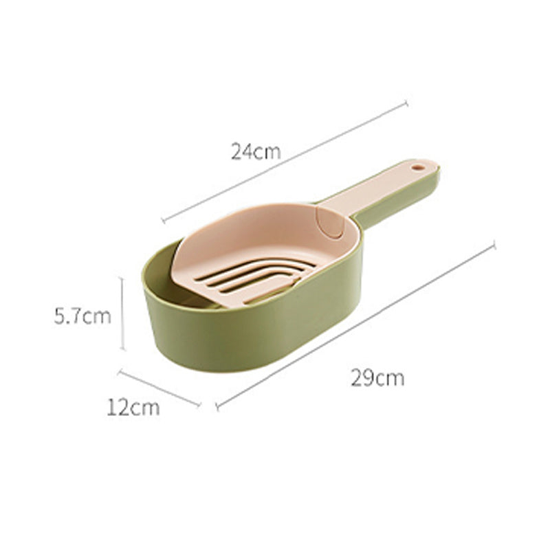 Premium 2-in-1 Cat Litter Scoop Set with Storage Base - Easy Clean Design