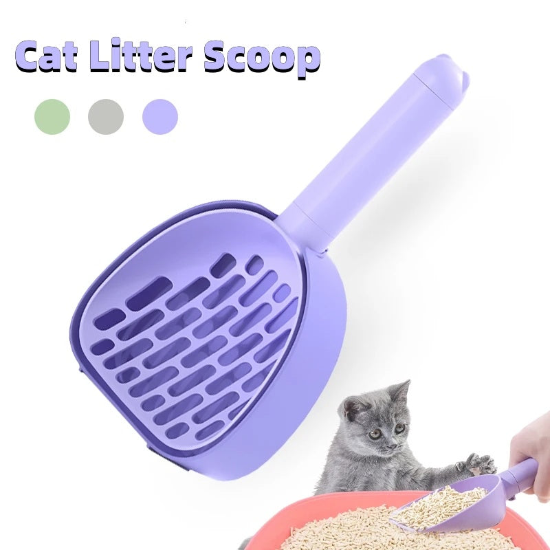 Smart Cat Litter Scoop with Hidden Bag Storage & Multi-Position Base - Wall Mount or Standing