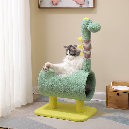 Adorable Animal-Themed Cat Climbing Tower with Scratching Post & Cozy Hideaway