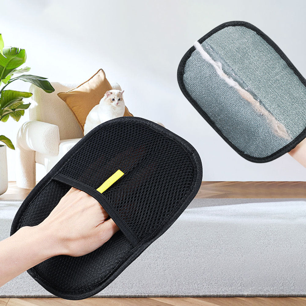 Electrostatic Pet Hair Remover Gloves - Dual-Sided Grooming Mitts for Dogs & Cats