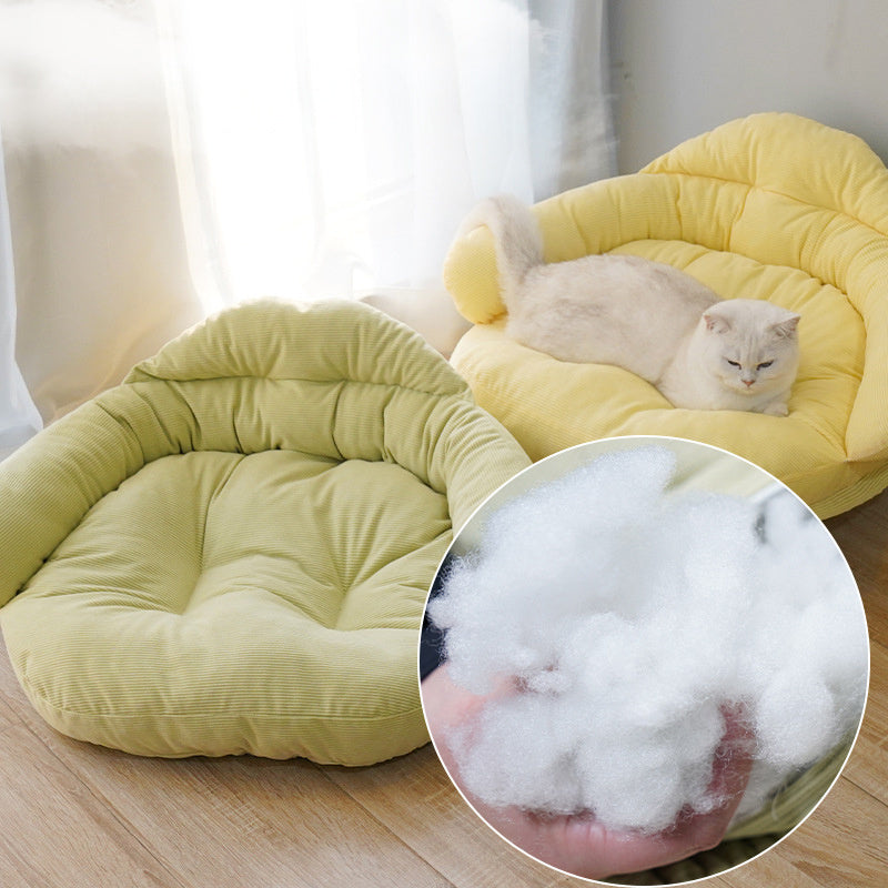 Elevated Cat Sofa Bed - Premium Wooden Pet Lounger with Plush Cushion
