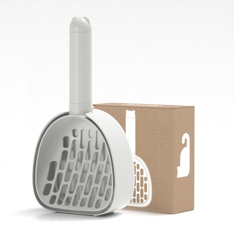 Smart Cat Litter Scoop with Hidden Bag Storage & Multi-Position Base - Wall Mount or Standing
