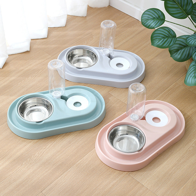 Premium Cat Feeding Station - Anti-Ant Food & Water Bowl Set with Automatic Water Dispenser