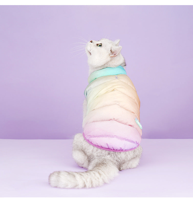 Vibrant Cat Winter Vest - Stylish Casual Wear for Active Felines