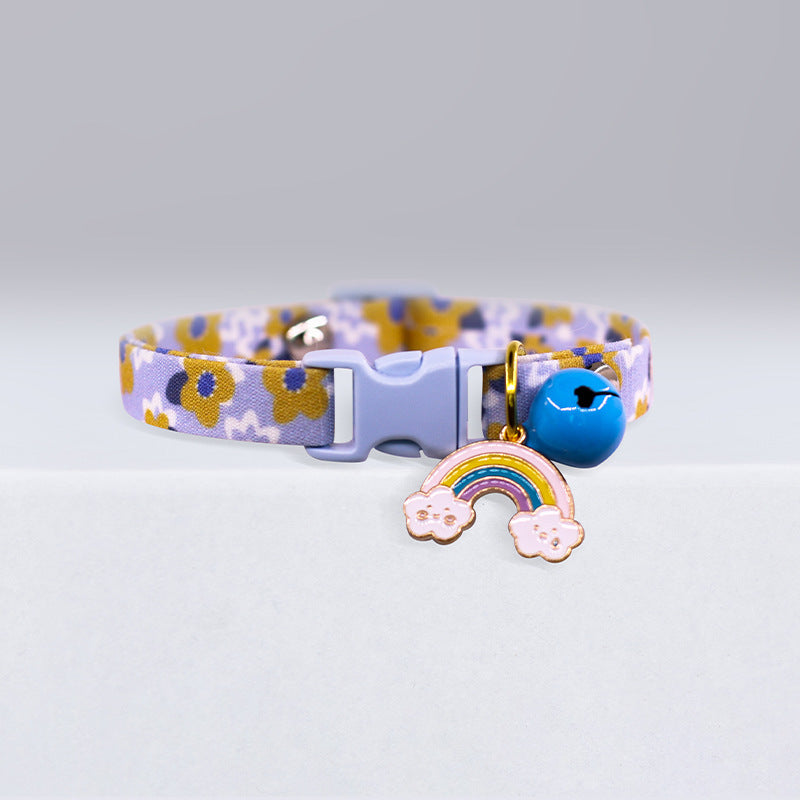 Floral Fantasy Cat Collar Collection - Adorable Charms & Bell for Everyday Style