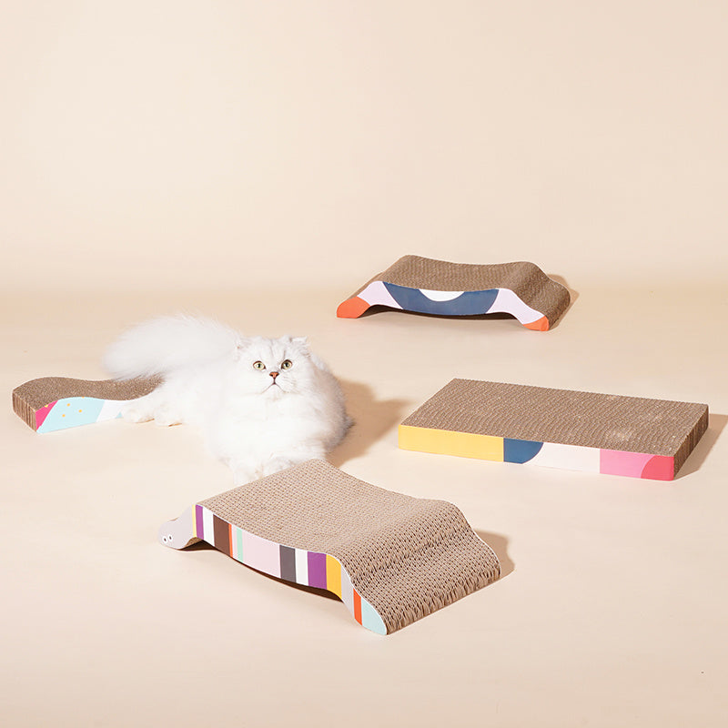 Premium Corrugated Cat Scratching Boards - Colorful Designer Collection