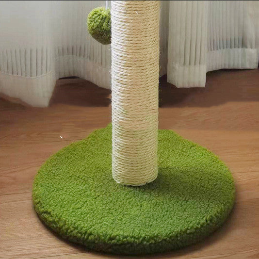 Tropical Paradise Cat Tree - Natural Sisal Scratching Post with Hanging Fruit Toys & Lush Foliage