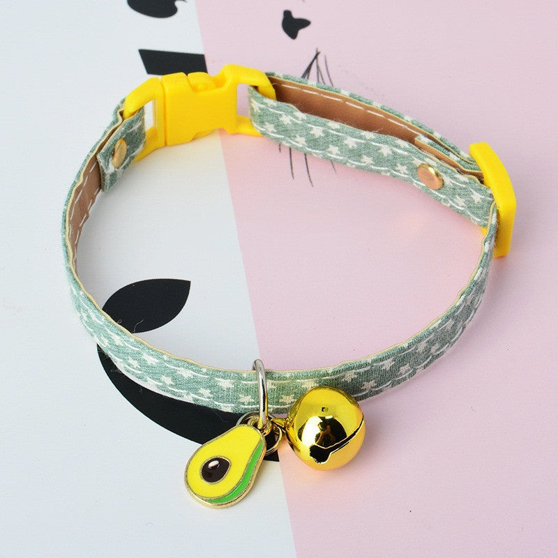 Kawaii Cat Collar with Bell & Charm - Adjustable Polka Dot Safety Collar for Cats