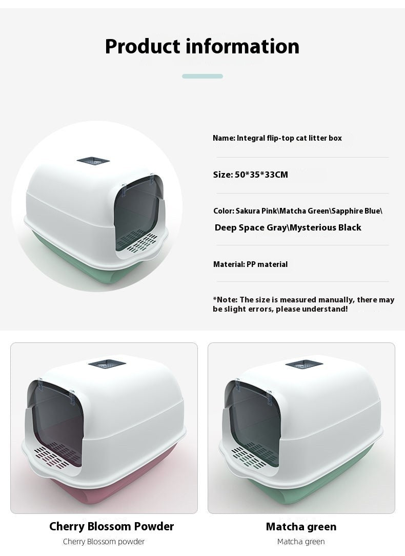Premium Enclosed Cat Litter Box with Odour Control & Easy-Clean Design