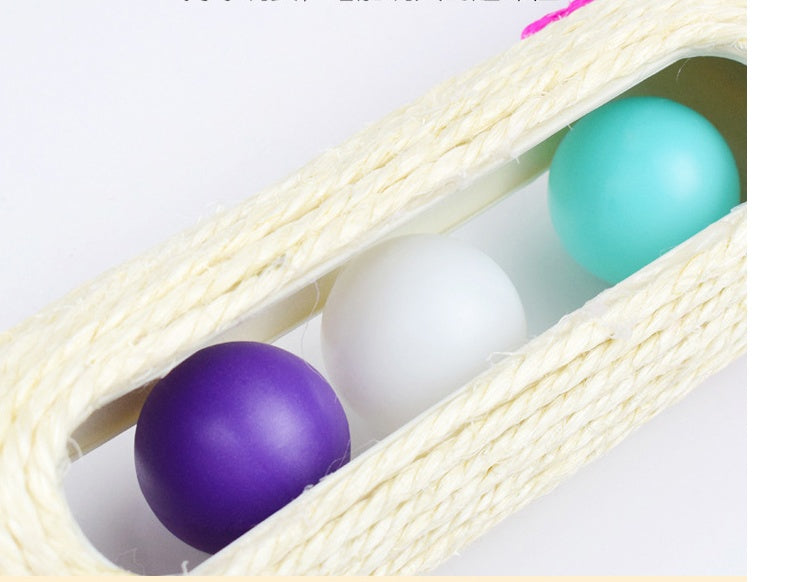 Interactive Sisal Ball Tunnel Toy - Multi-Level Cat Entertainment with Rolling Balls & Scratching Surface