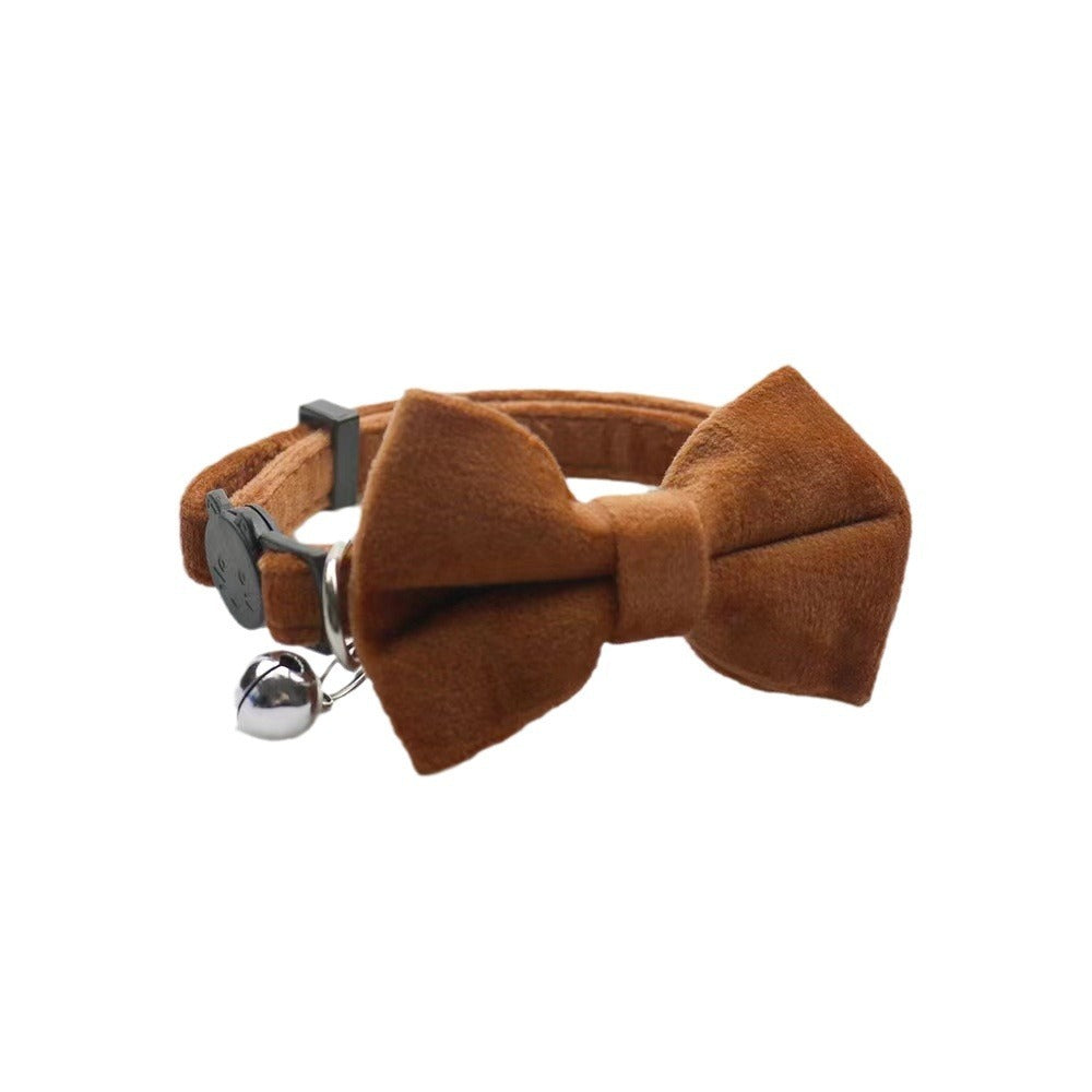 Premium Suede Bow Tie Cat Collar with Bell - Adjustable Comfort & Style